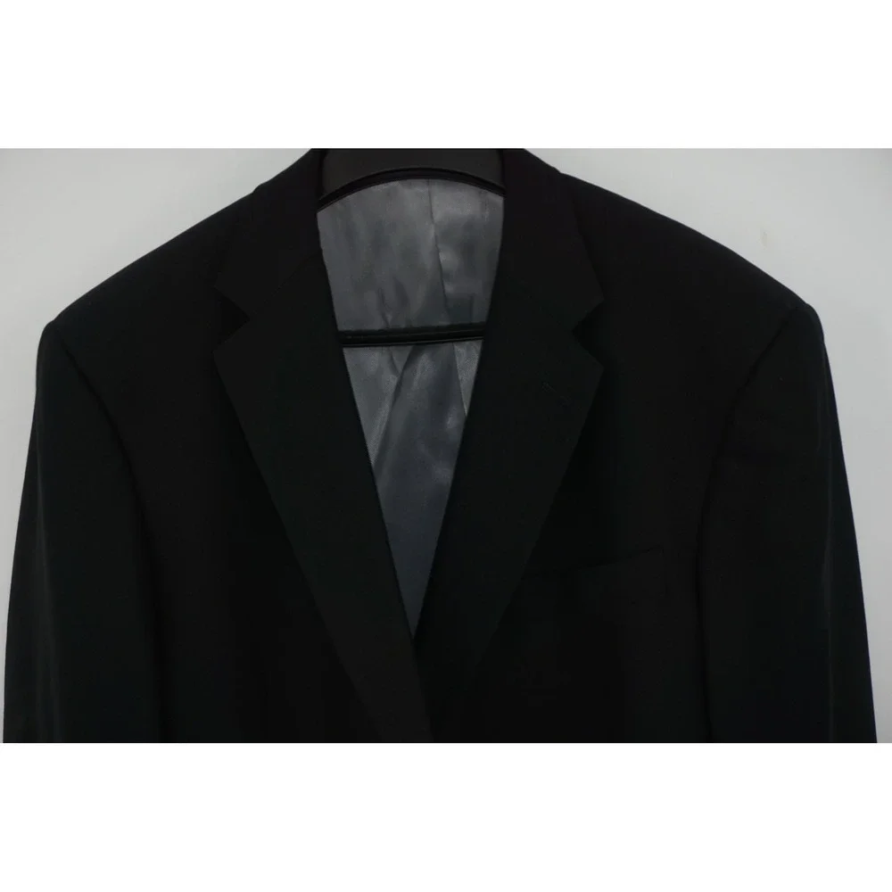 Hart‎ Schaffner Marx Blazer Men's 46L Black Gold Trumpeter Two Button Sport Coat